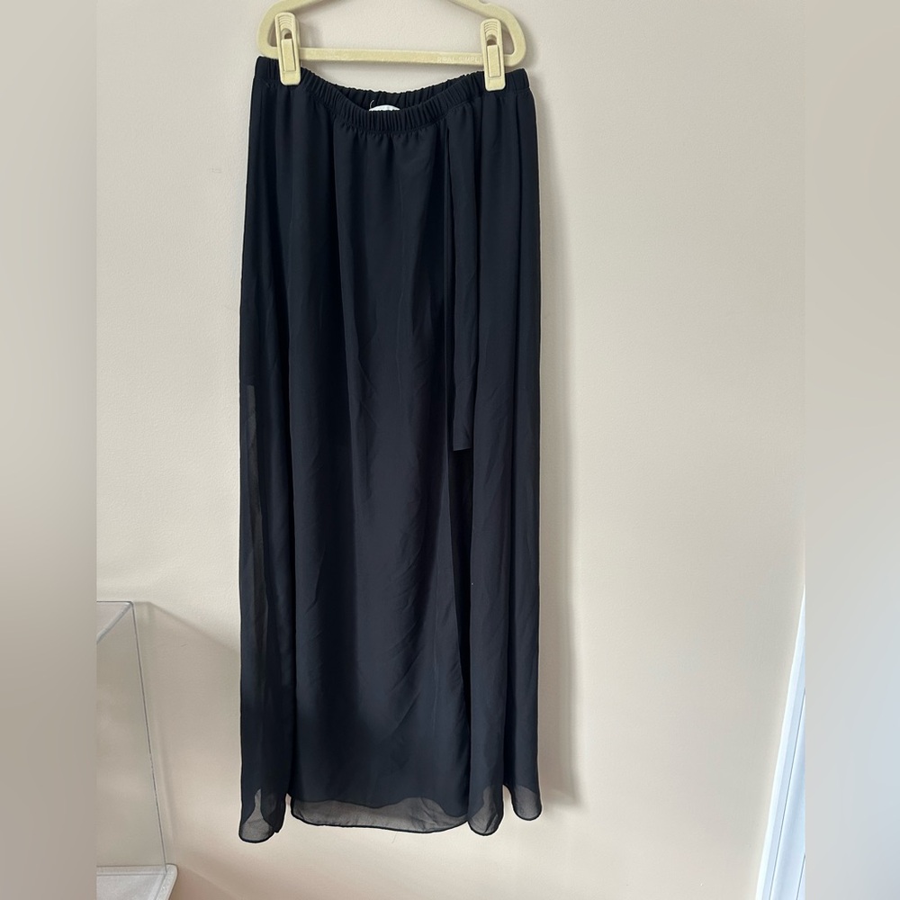 Women’s long black maxi skirt with slit